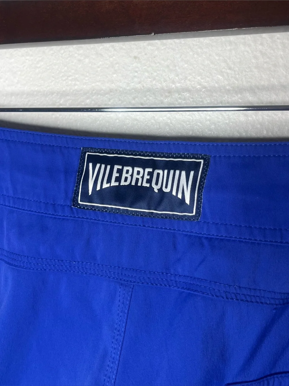 Vilebrequin Solid Blue Flat Belt Swim Shorts Trunks Short Inseam Size Medium